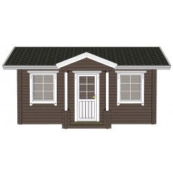 Perinnemökki Raiku - Mallinnuskuva edestä 