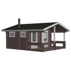 Sauna Sulo - Mallinnuskuva etuvasemmalta
