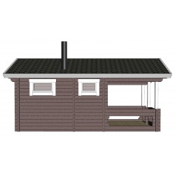 Sauna Sulo - Mallinnuskuva vasemmalta