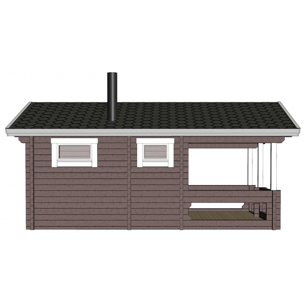 Sauna Sulo - Mallinnuskuva vasemmalta
