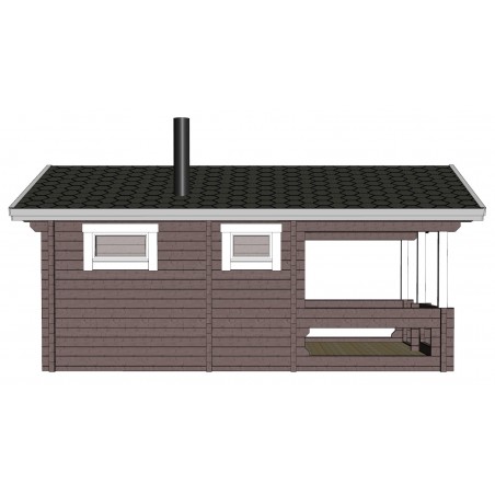 Sauna Sulo - Mallinnuskuva vasemmalta