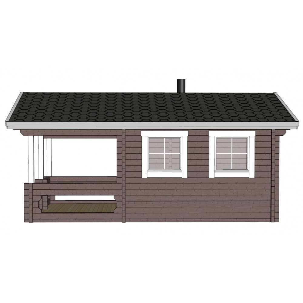 Sauna Sulo - Mallinnuskuva oikealta