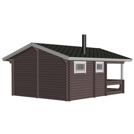 Sauna Sulo - Mallinnuskuva takavasemmalta