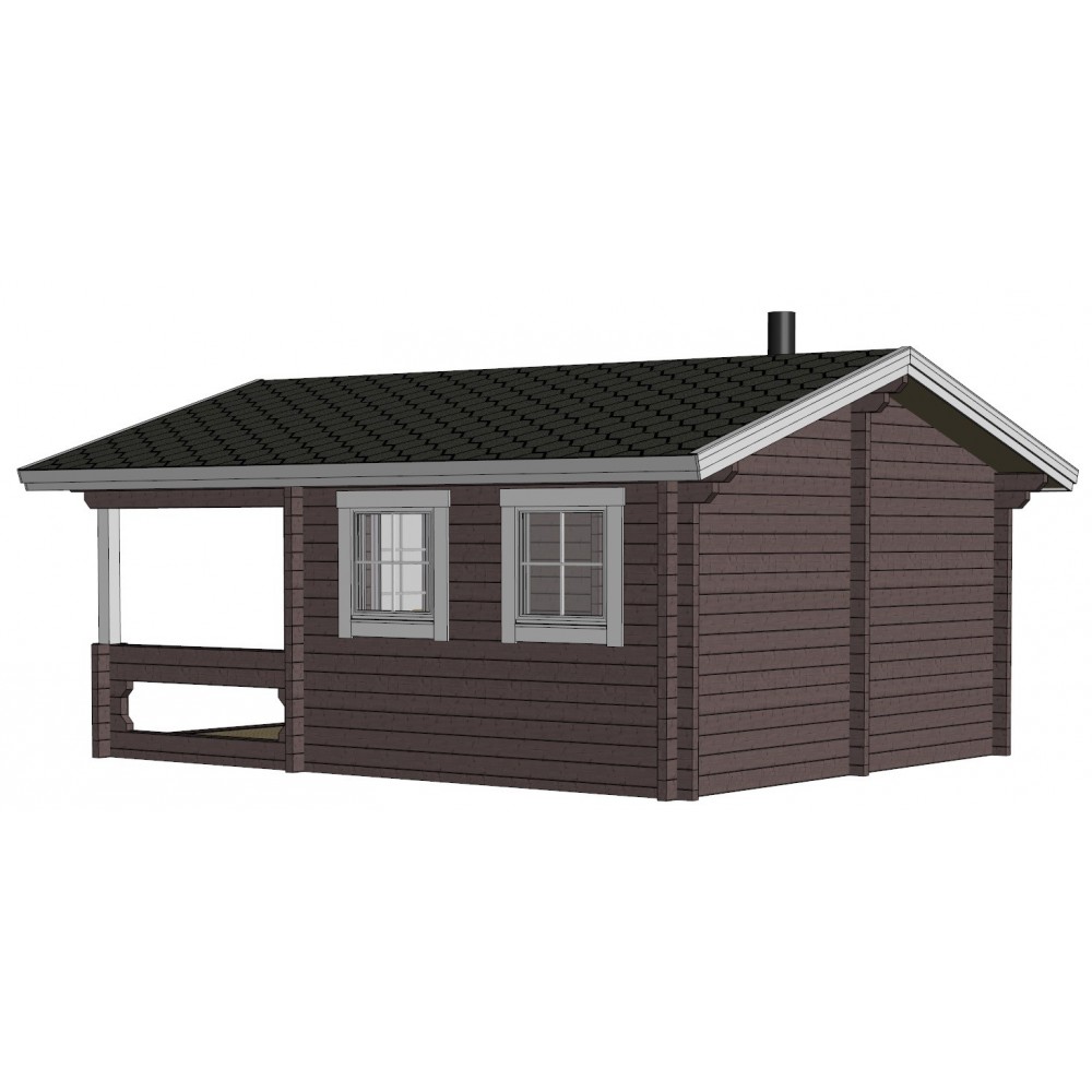Sauna Sulo - Mallinnuskuva takaoikealta