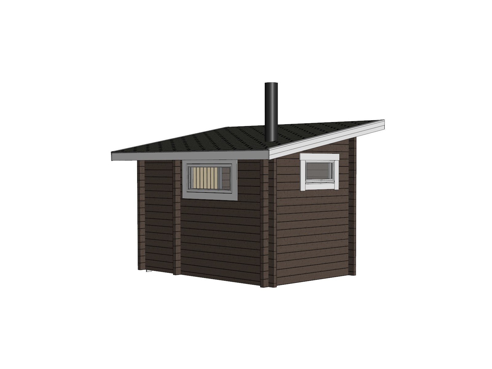 Sauna Kopo - Mallinnus saunapäädyn kulma