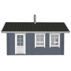 Sauna Tuiske 92 mm (Yhden ulko-oven malli) - Mallinnus edestä