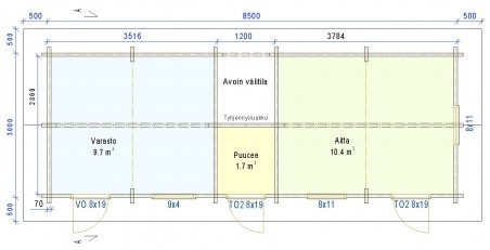 Piharakennus Marjantupa - Pohjakuva Piharakennus Marjantupa - Pohjakuva