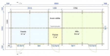 Piharakennus Marjantupa - Pohjakuva