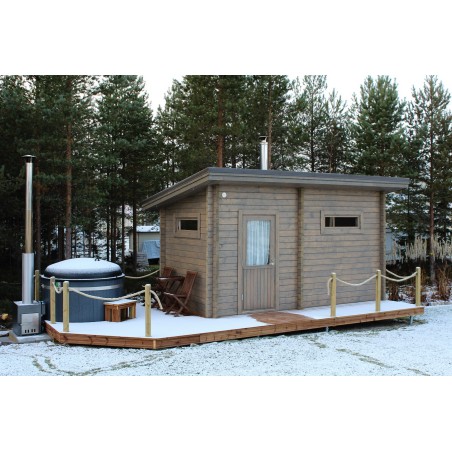 Sauna Jaala - Valokuva etuvasemmalta talvikuva