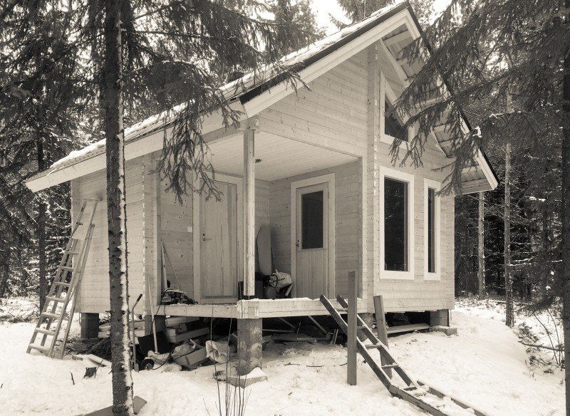 Sauna Havu - Asiakkaan ottama valokuva pystytysvaiheesta