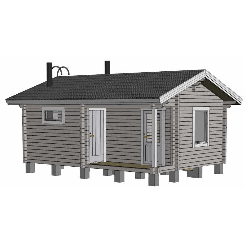 Sauna Kuusivaara - Mallinnuskuva etuoikealta