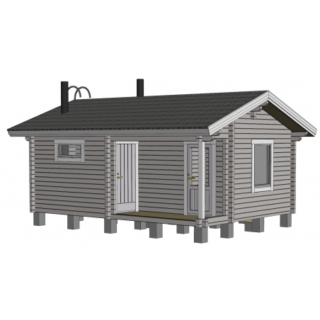 Sauna Kuusivaara - Mallinnuskuva etuoikealta