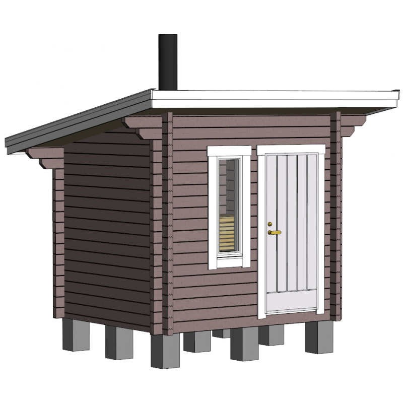 Sauna Tulimäki - Mallinnuskuva etuvasemmalta