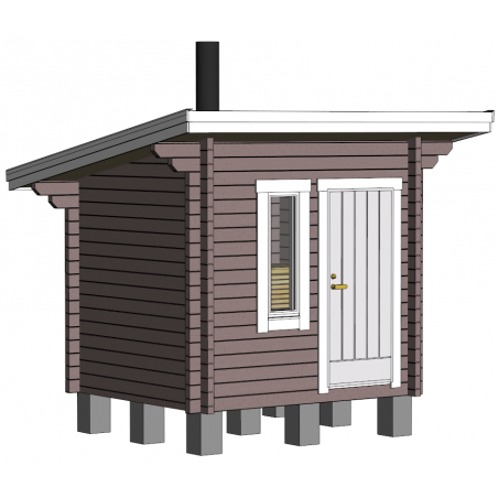 Sauna Tulimäki - Mallinnuskuva etuvasemmalta