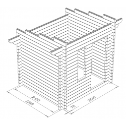 Sauna Tulimäki - Hirsikehikon rautalankamalli