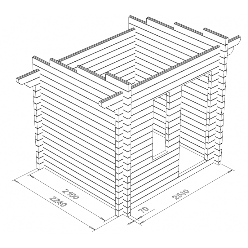 Sauna Tulimäki - Hirsikehikon rautalankamalli