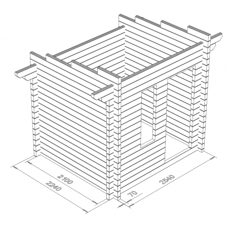 Sauna Tulimäki - Hirsikehikon rautalankamalli