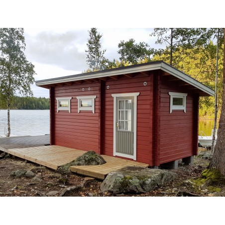 Sauna Pekka - Asiakkaan lähettämä valokuva pystytyksen jälkeen