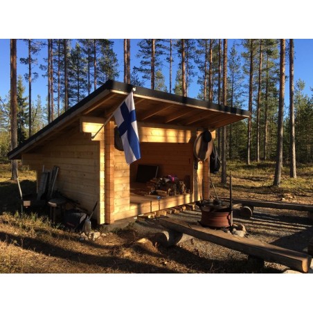 Hirsikehikko, Laavu Loiste, 92 mm, II-Laatu - Asiakkaan pystyttämä malli 92 mm hirsivahvuudella