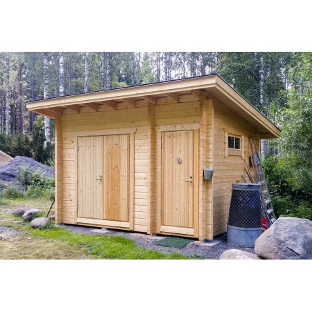 Hirsikehikko, Parivarasto Laakakymppi, 70 mm - Asiakkaan pystyttämä hirsikehikko
