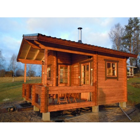 Hirsikehikko, Sauna Pilvi, 70 mm - Sauna asiakkaan pystyttämänä