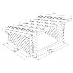 Laavu Loiste, Hirsikehikko, 70x145