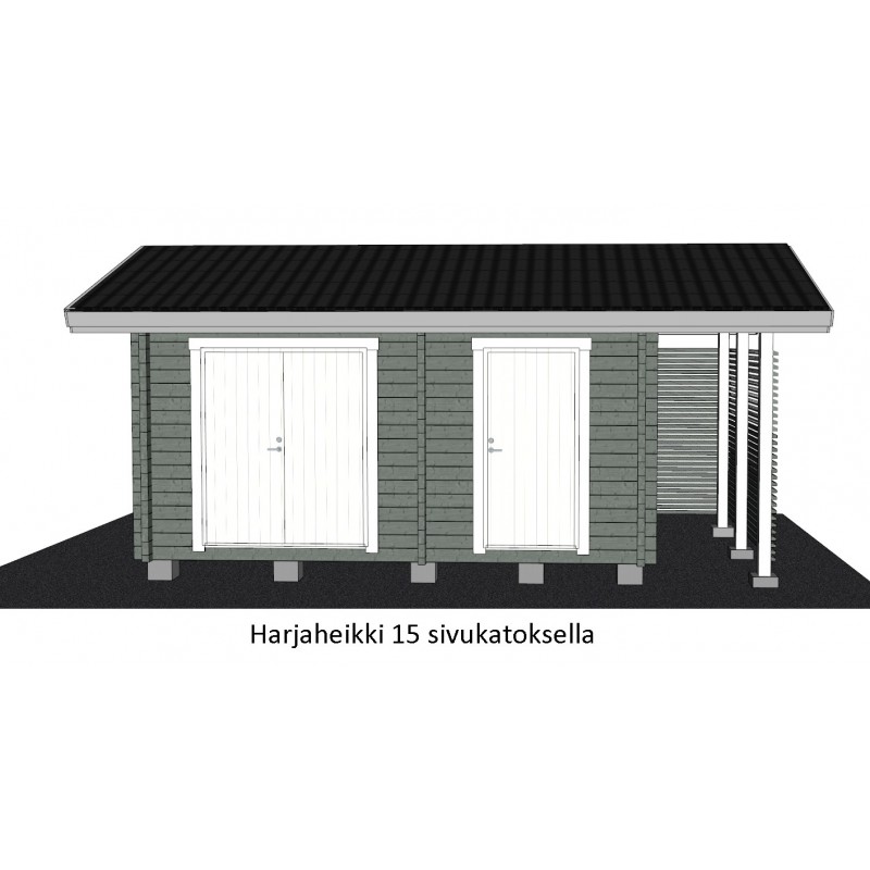 Parivarasto Harjaheikki 15 - Sivukatoksellinen malli